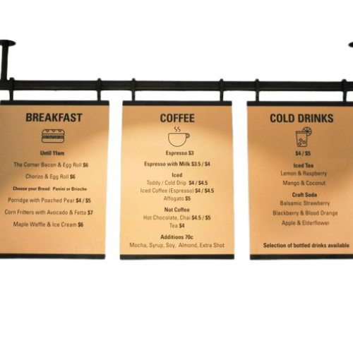 wall menu