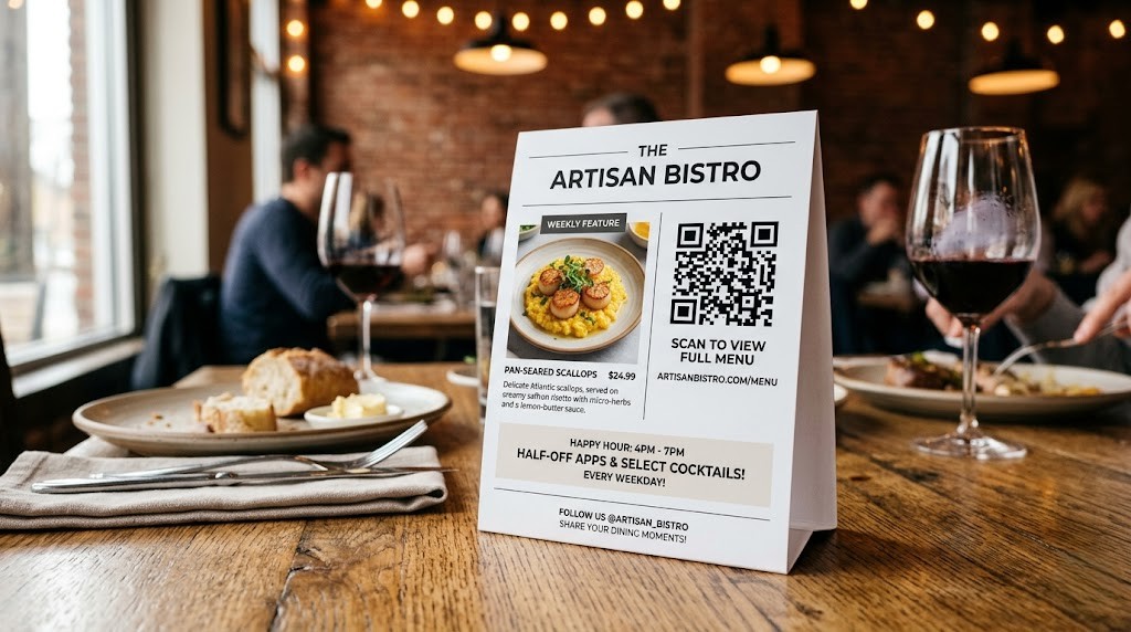 What to put on a restaurant table tent